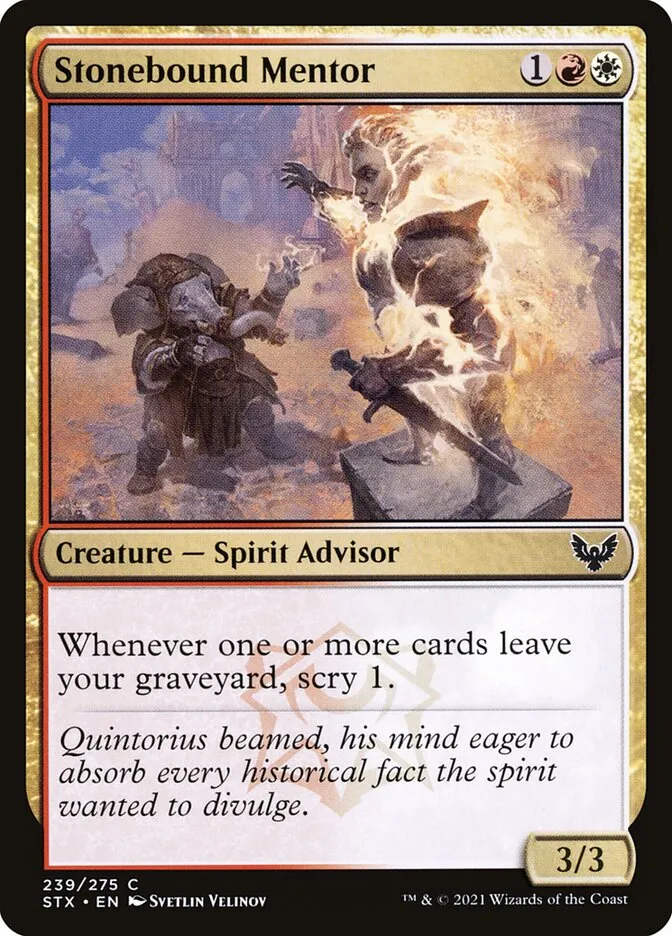 2021 Strixhaven: School of Mages Stonebound Mentor #239 common card image