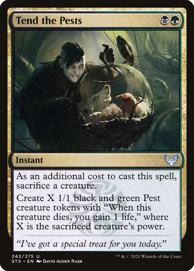 2021 Strixhaven: School of Mages Tend the Pests #242 uncommon card image