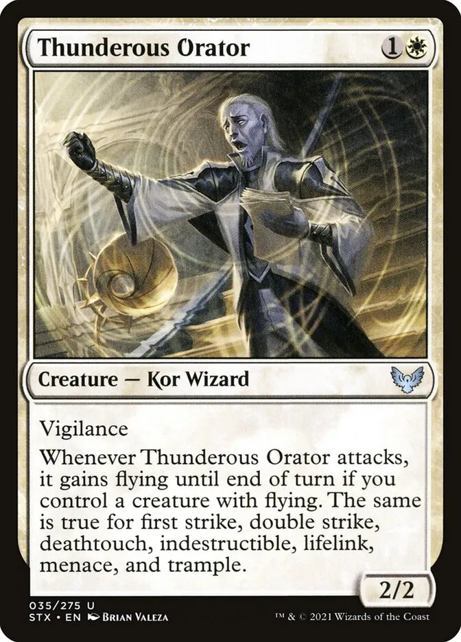2021 Strixhaven: School of Mages Thunderous Orator #35 uncommon card image