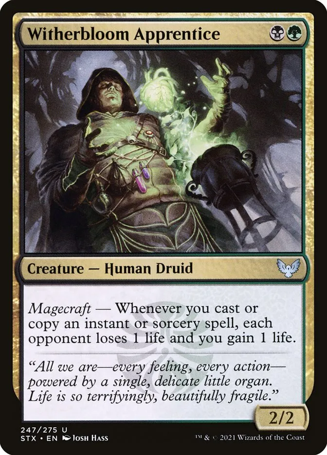 2021 Strixhaven: School of Mages Witherbloom Apprentice #247 uncommon card image