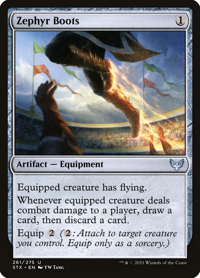 2021 Strixhaven: School of Mages Zephyr Boots #261 uncommon card image