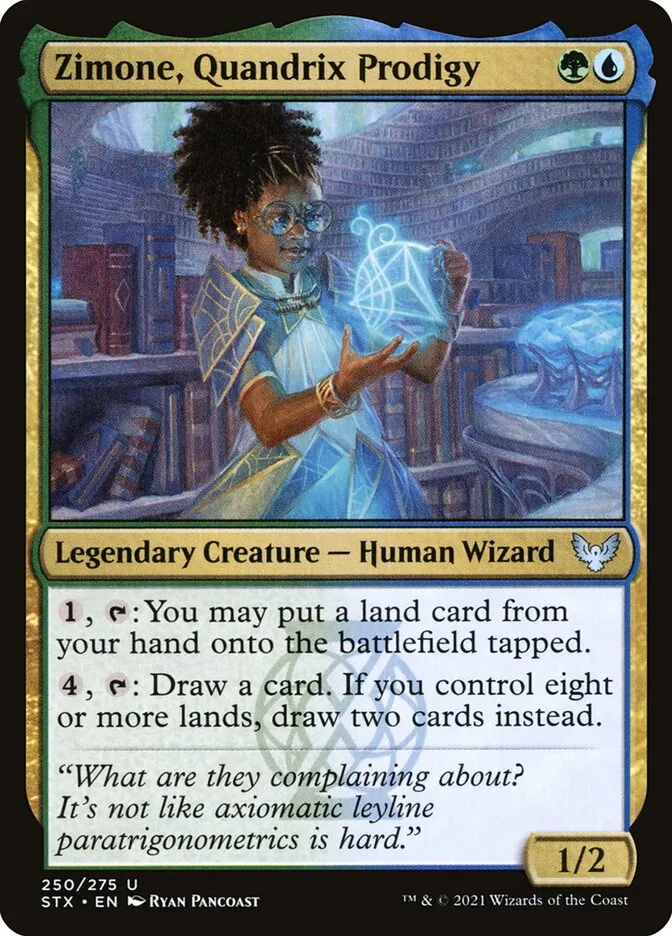 2021 Strixhaven: School of Mages Zimone, Quandrix Prodigy #250 uncommon card image