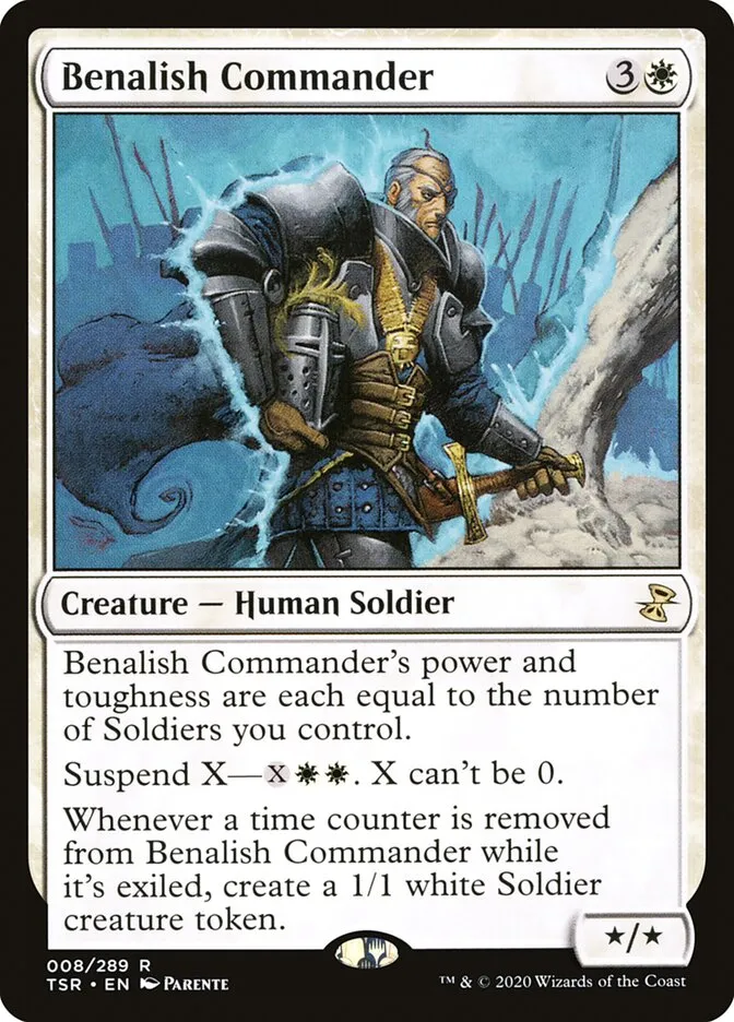 2021 Time Spiral Remastered Benalish Commander rare #8 rare card image