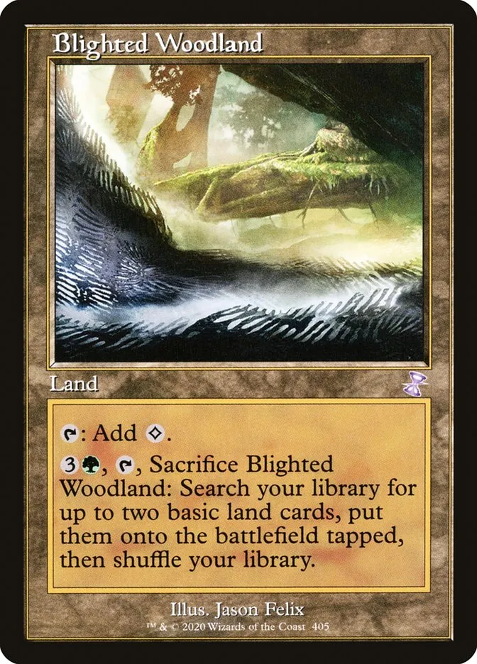 2021 Time Spiral Remastered Blighted Woodland #405 special card image