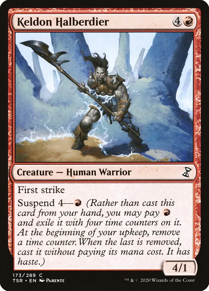 2021 Time Spiral Remastered Keldon Halberdier #173 common card image