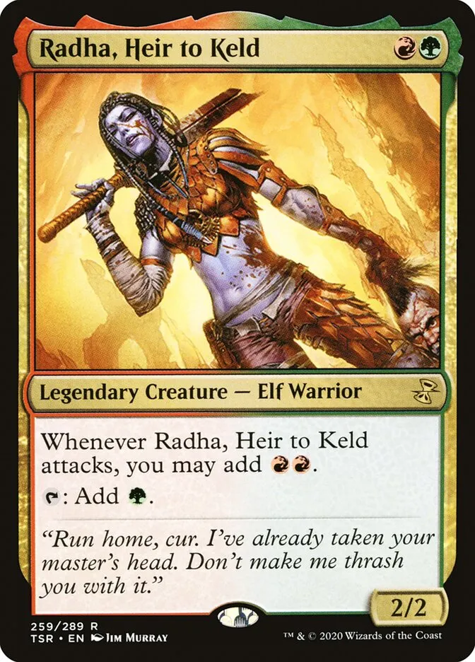 2021 Time Spiral Remastered Radha, Heir to Keld rare #259 rare card image