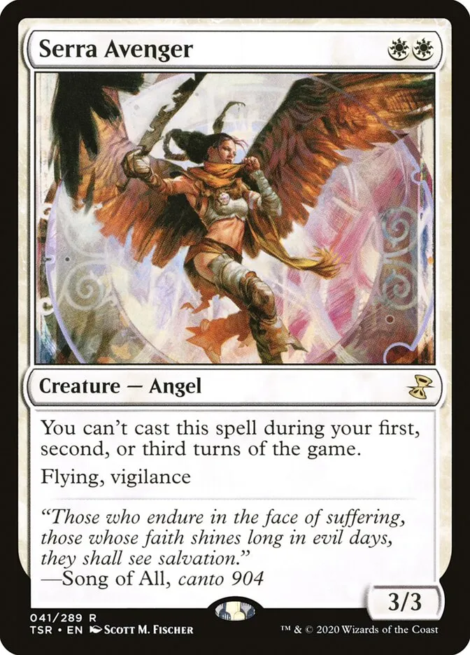 2021 Time Spiral Remastered Serra Avenger rare #41 rare card image