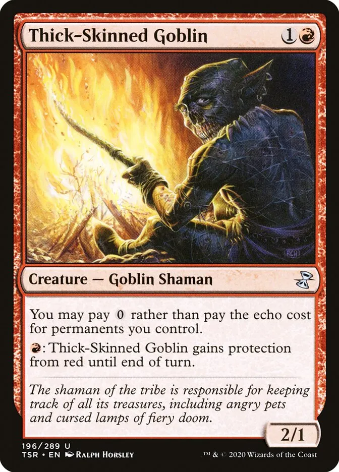 2021 Time Spiral Remastered Thick-Skinned Goblin #196 uncommon card image