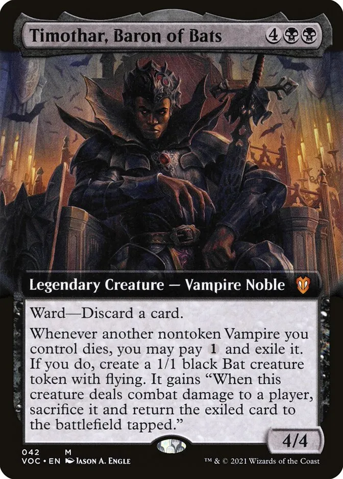 2021 Crimson Vow Commander Timothar, Baron of Bats mythic #42 mythic card image