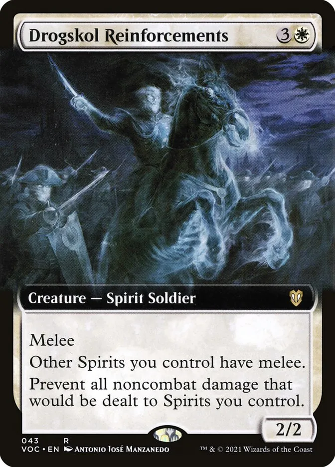 2021 Crimson Vow Commander Drogskol Reinforcements rare #43 rare card image