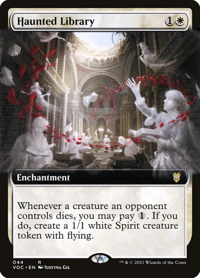 2021 Crimson Vow Commander Haunted Library rare #44 rare card image