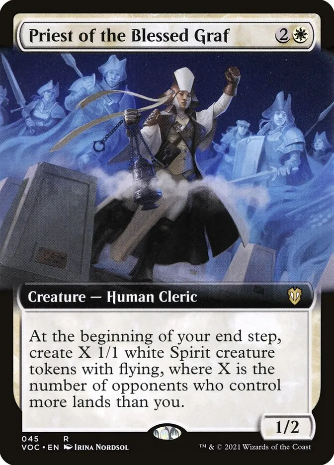 2021 Crimson Vow Commander Priest of the Blessed Graf rare #45 rare card image