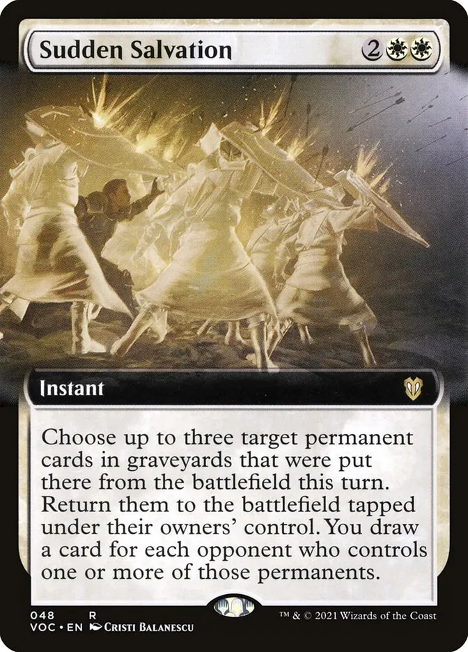 2021 Crimson Vow Commander Sudden Salvation rare #48 rare card image
