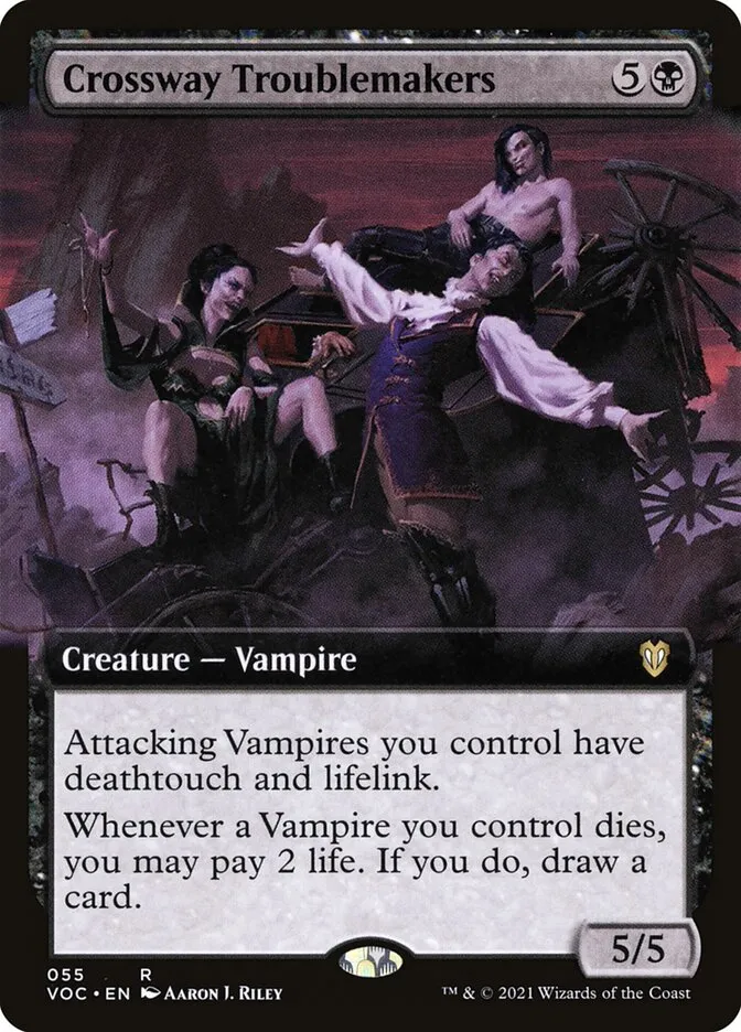 2021 Crimson Vow Commander Crossway Troublemakers rare #55 rare card image