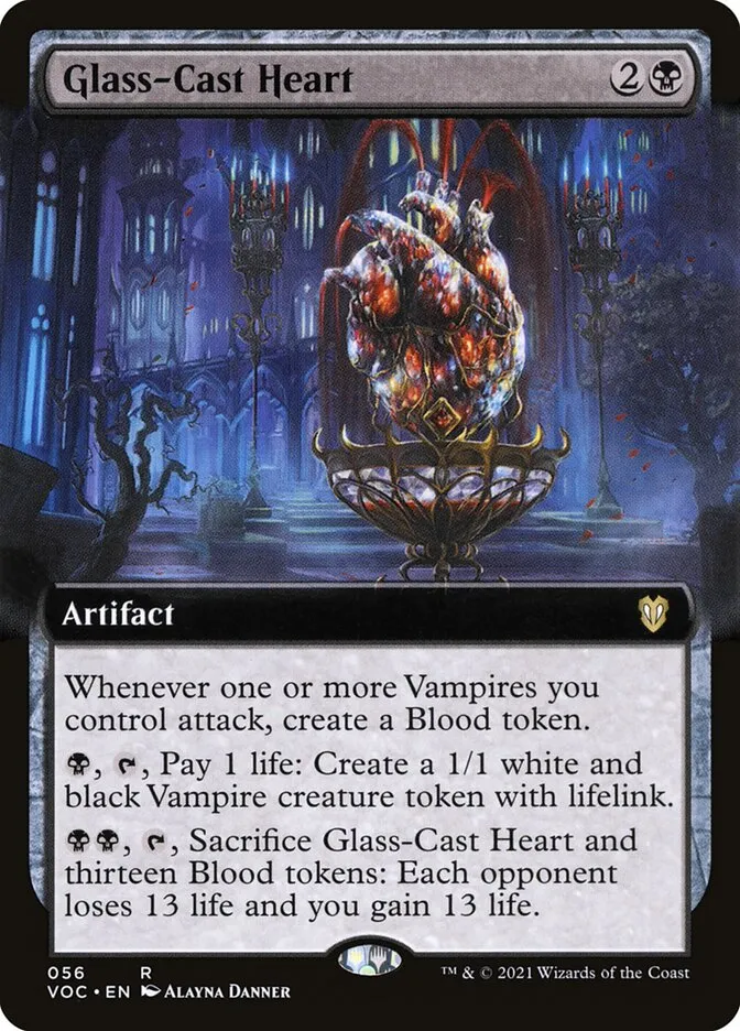 2021 Crimson Vow Commander Glass-Cast Heart rare #56 rare card image