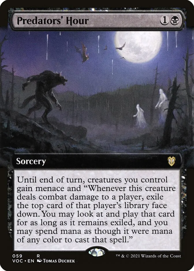 2021 Crimson Vow Commander Predators' Hour rare #59 rare card image