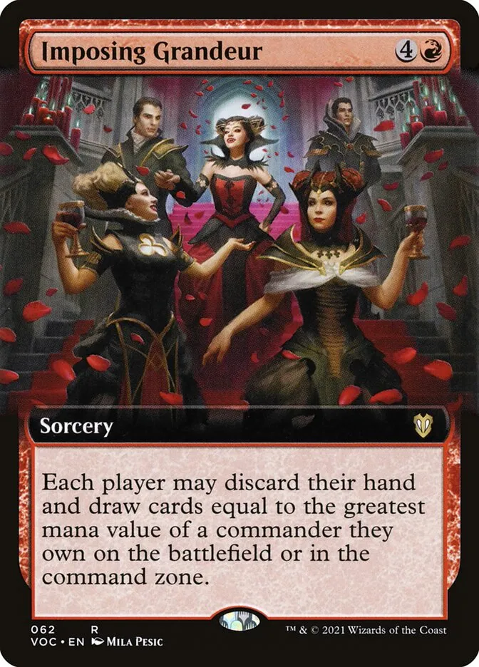 2021 Crimson Vow Commander Imposing Grandeur rare #62 rare card image
