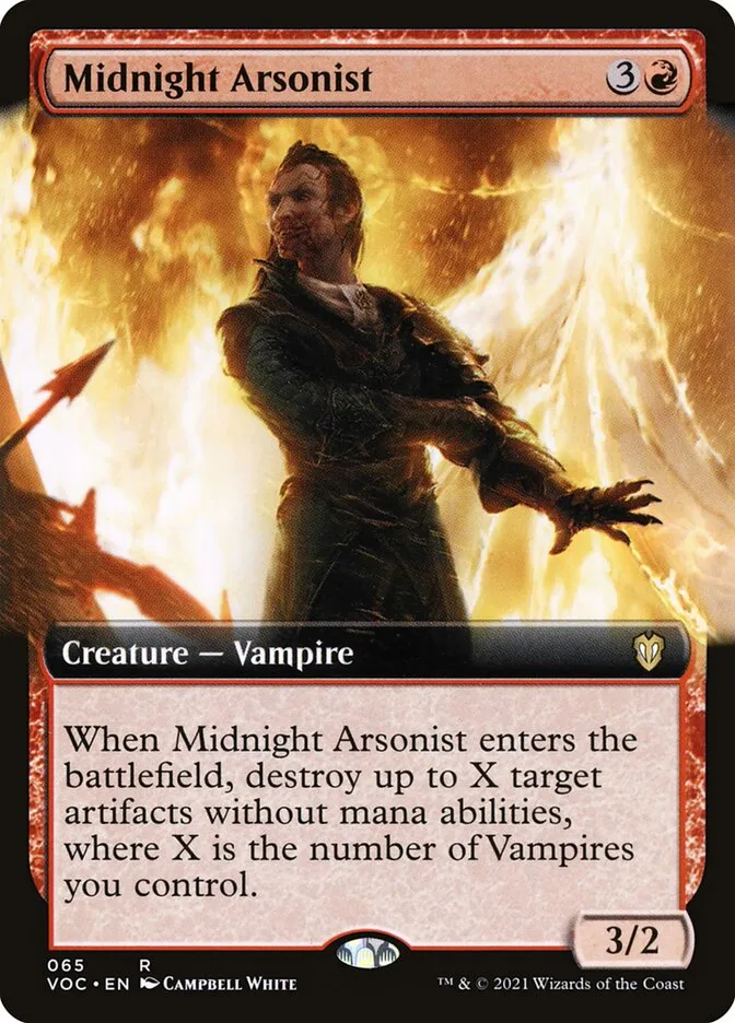 2021 Crimson Vow Commander Midnight Arsonist rare #65 rare card image