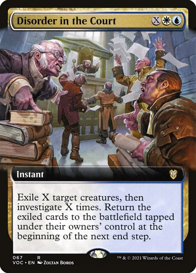 2021 Crimson Vow Commander Disorder in the Court rare #67 rare card image