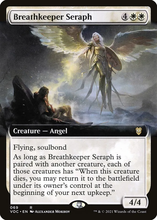 2021 Crimson Vow Commander Breathkeeper Seraph rare #69 rare card image
