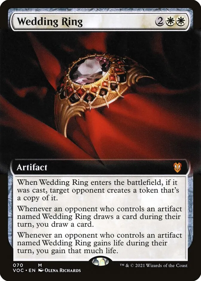 2021 Crimson Vow Commander Wedding Ring mythic #70 mythic card image