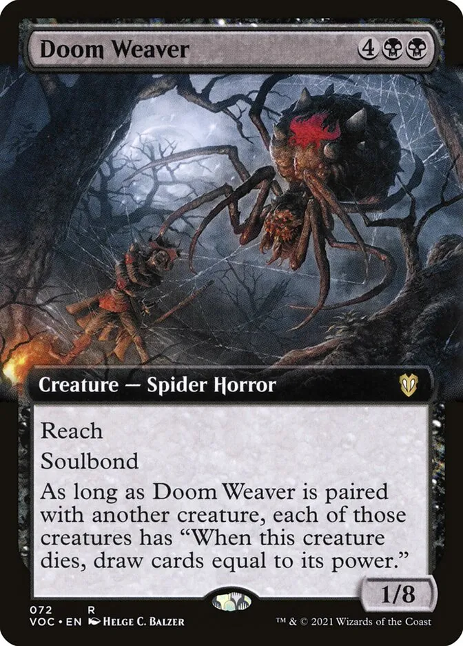 2021 Crimson Vow Commander Doom Weaver rare #72 rare card image