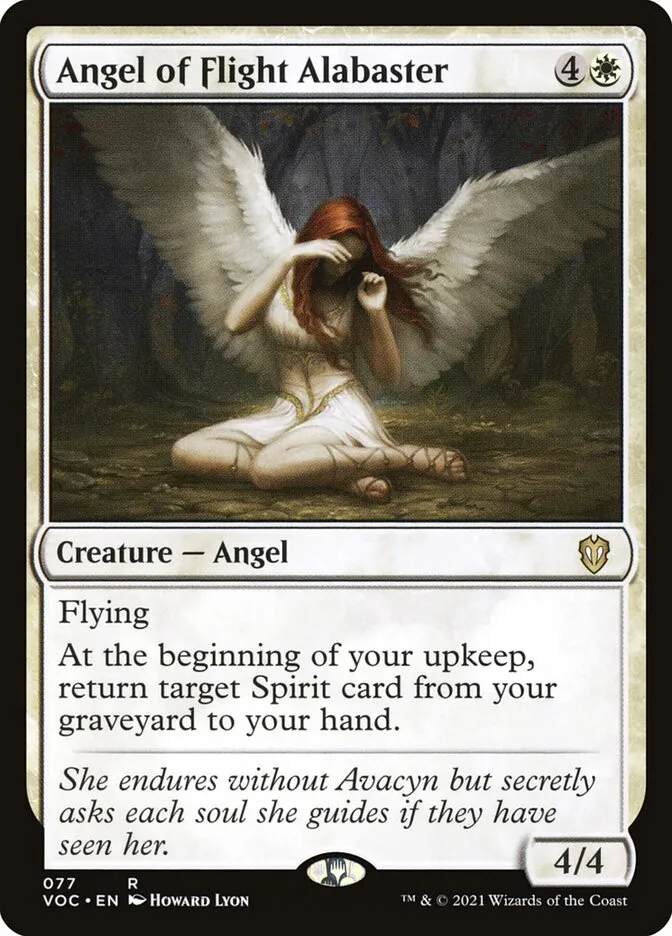 2021 Crimson Vow Commander Angel of Flight Alabaster rare #77 rare card image