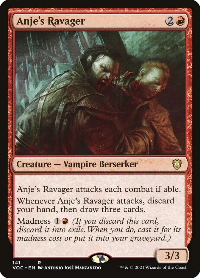 2021 Crimson Vow Commander Anje's Ravager #141 rare card image
