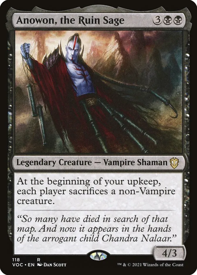 2021 Crimson Vow Commander Anowon, the Ruin Sage #118 rare card image