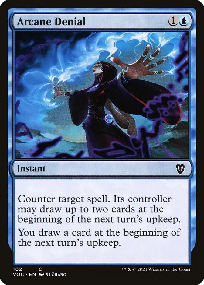 2021 Crimson Vow Commander Arcane Denial common #102 common card image