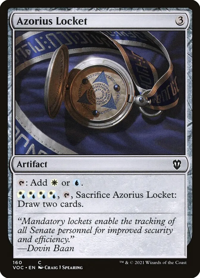 2021 Crimson Vow Commander Azorius Locket common #160 common card image