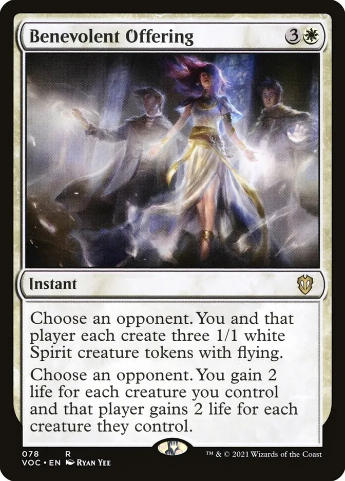 2021 Crimson Vow Commander Benevolent Offering rare #78 rare card image