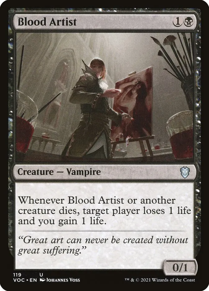 2021 Crimson Vow Commander Blood Artist #119 uncommon card image