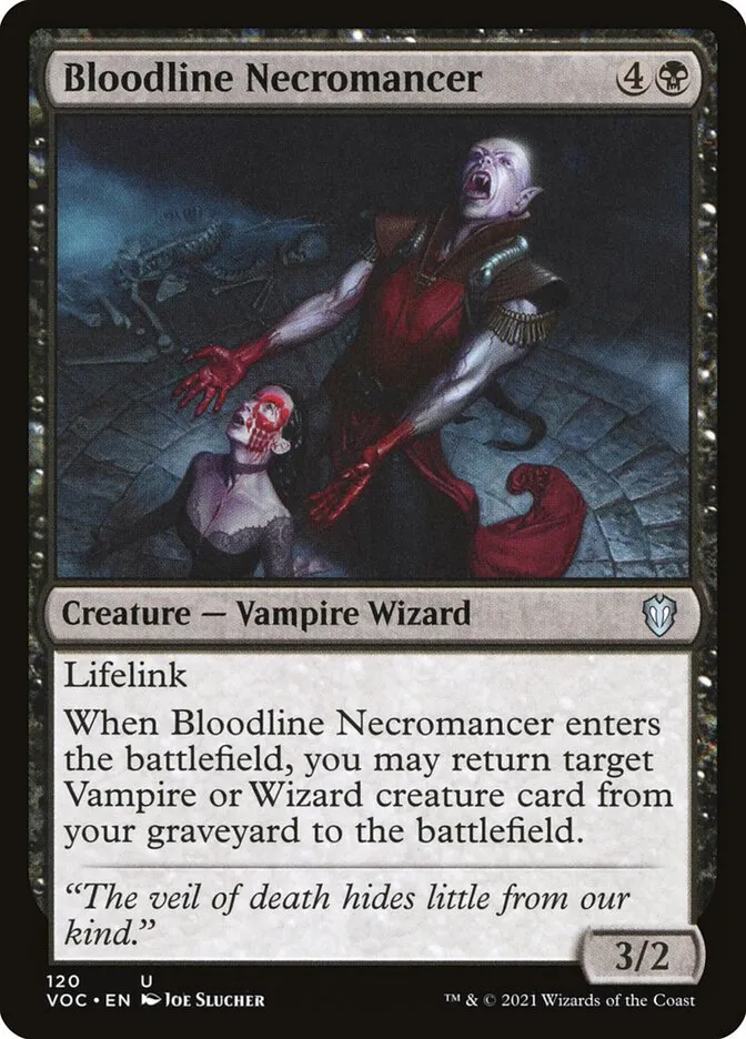 2021 Crimson Vow Commander Bloodline Necromancer #120 uncommon card image