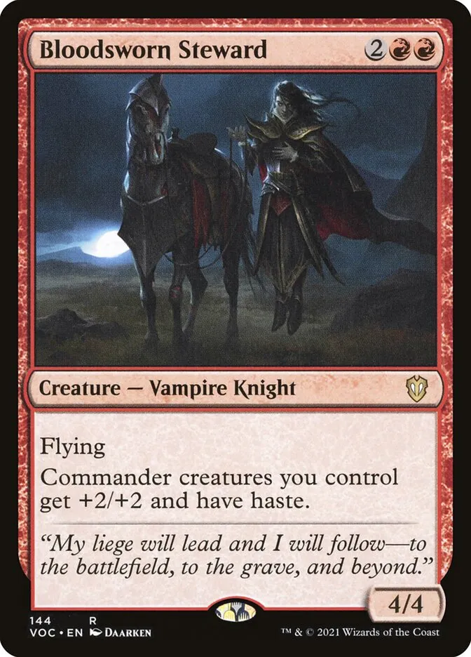 2021 Crimson Vow Commander Bloodsworn Steward #144 rare card image