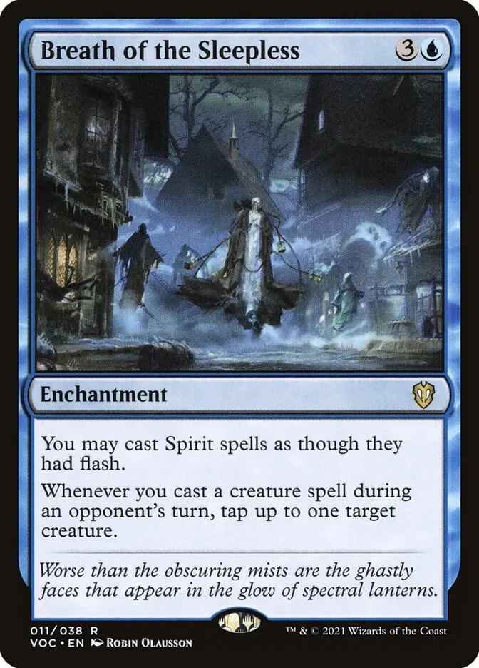 2021 Crimson Vow Commander Breath of the Sleepless rare #11 rare card image