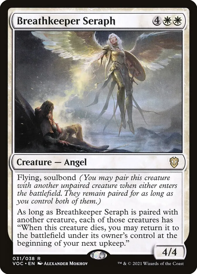 2021 Crimson Vow Commander Breathkeeper Seraph rare #31 rare card image