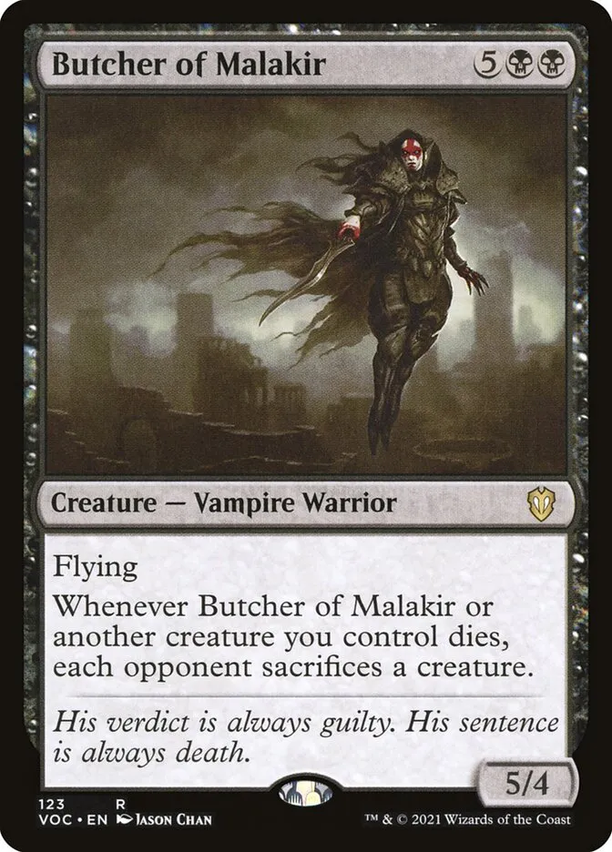 2021 Crimson Vow Commander Butcher of Malakir #123 rare card image