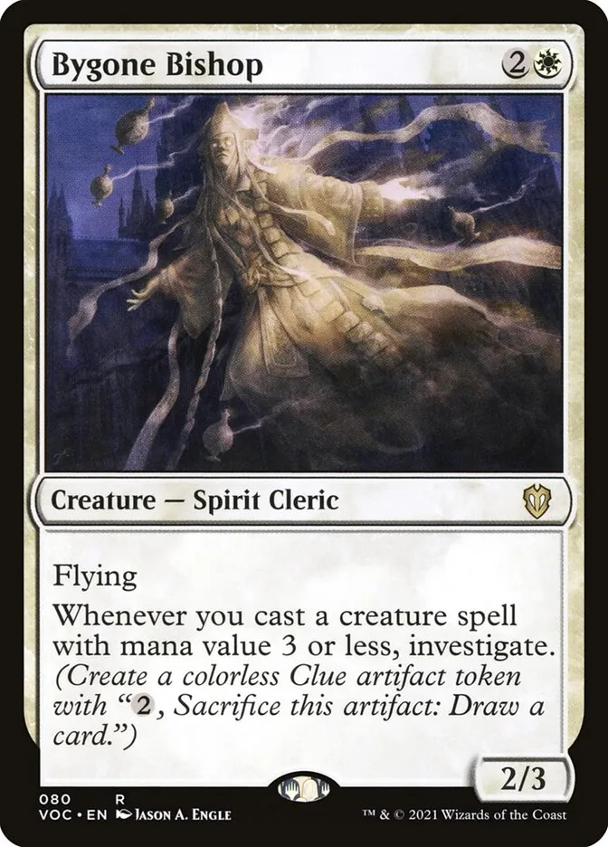 2021 Crimson Vow Commander Bygone Bishop rare #80 rare card image