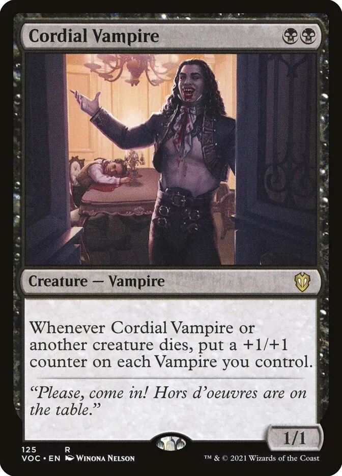 2021 Crimson Vow Commander Cordial Vampire #125 rare card image