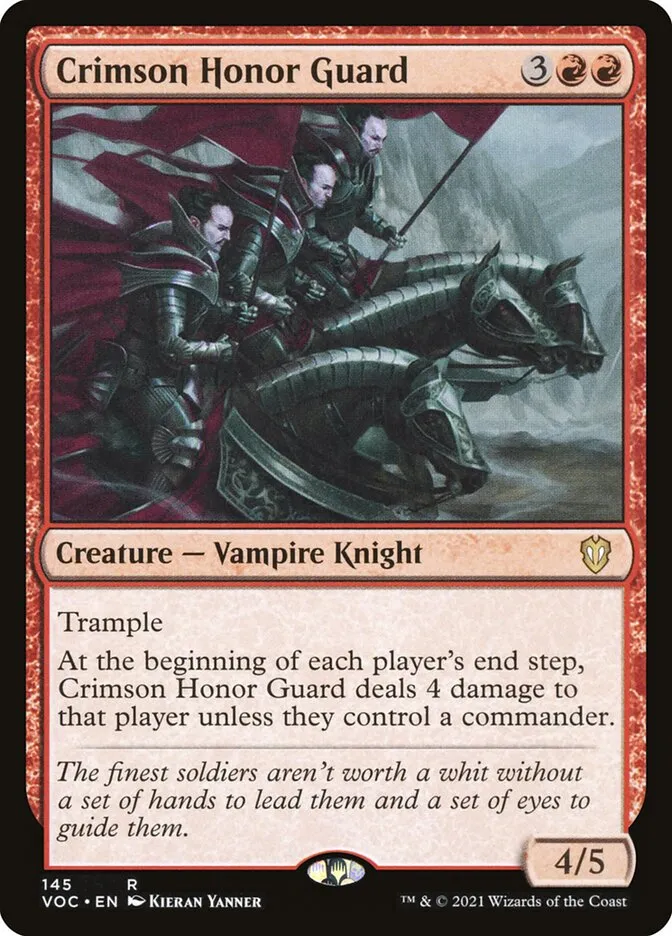 2021 Crimson Vow Commander Crimson Honor Guard #145 rare card image
