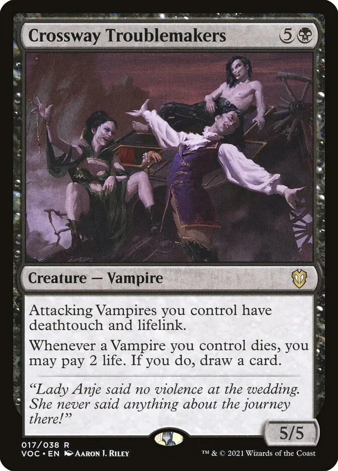 2021 Crimson Vow Commander Crossway Troublemakers rare #17 rare card image