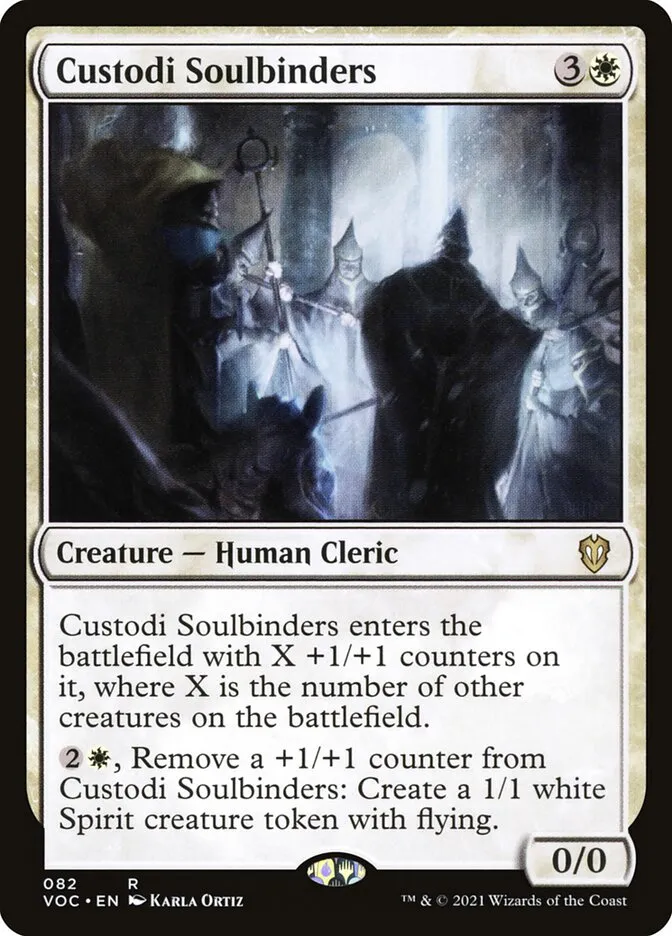 2021 Crimson Vow Commander Custodi Soulbinders rare #82 rare card image