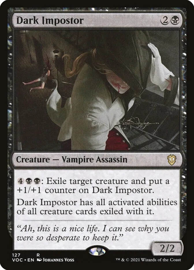 2021 Crimson Vow Commander Dark Impostor #127 rare card image