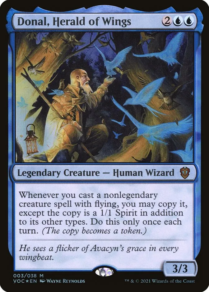 2021 Crimson Vow Commander Donal, Herald of Wings mythic #3 mythic card image