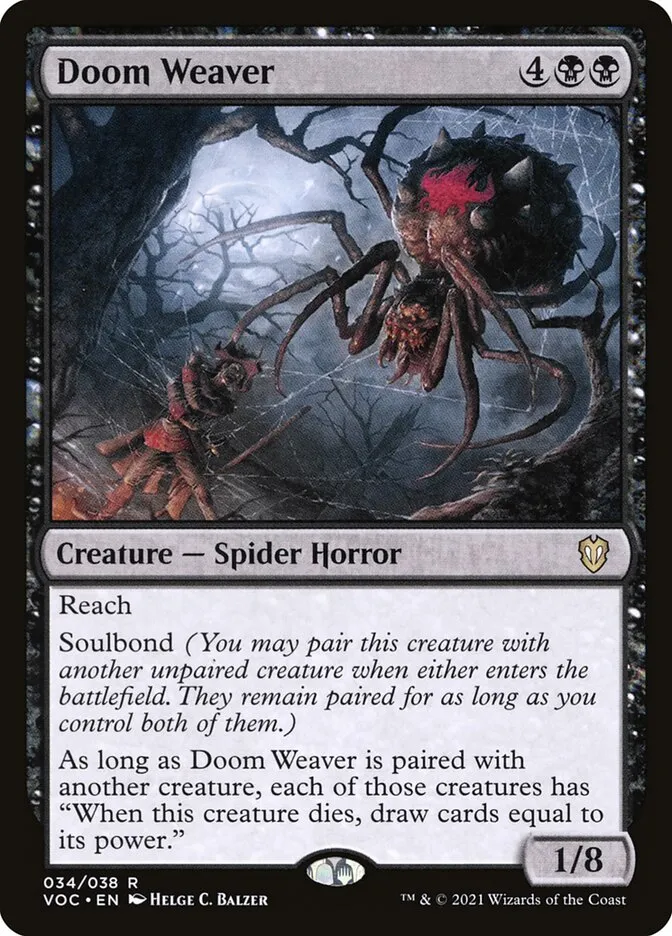 2021 Crimson Vow Commander Doom Weaver rare #34 rare card image