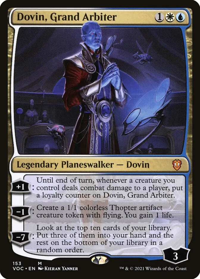 2021 Crimson Vow Commander Dovin, Grand Arbiter mythic #153 mythic card image