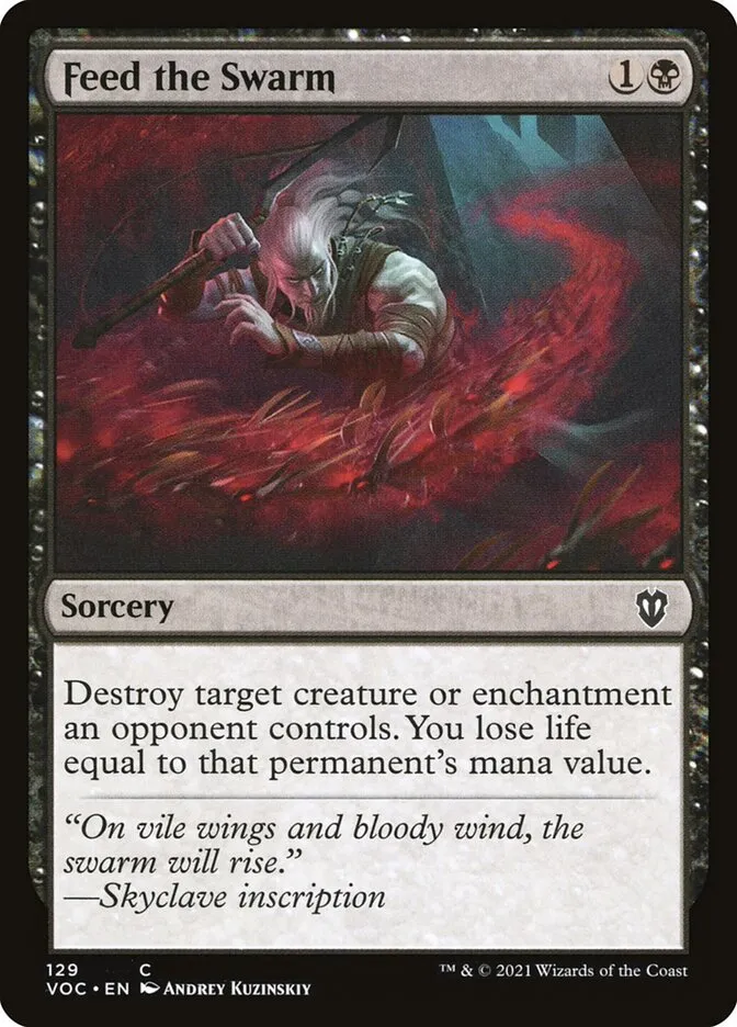 2021 Crimson Vow Commander Feed the Swarm common #129 common card image