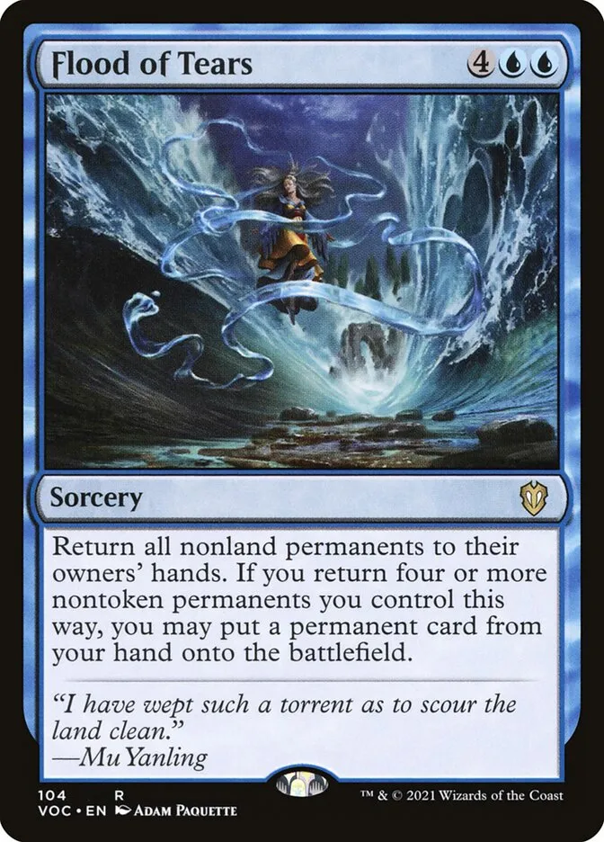 2021 Crimson Vow Commander Flood of Tears rare #104 rare card image
