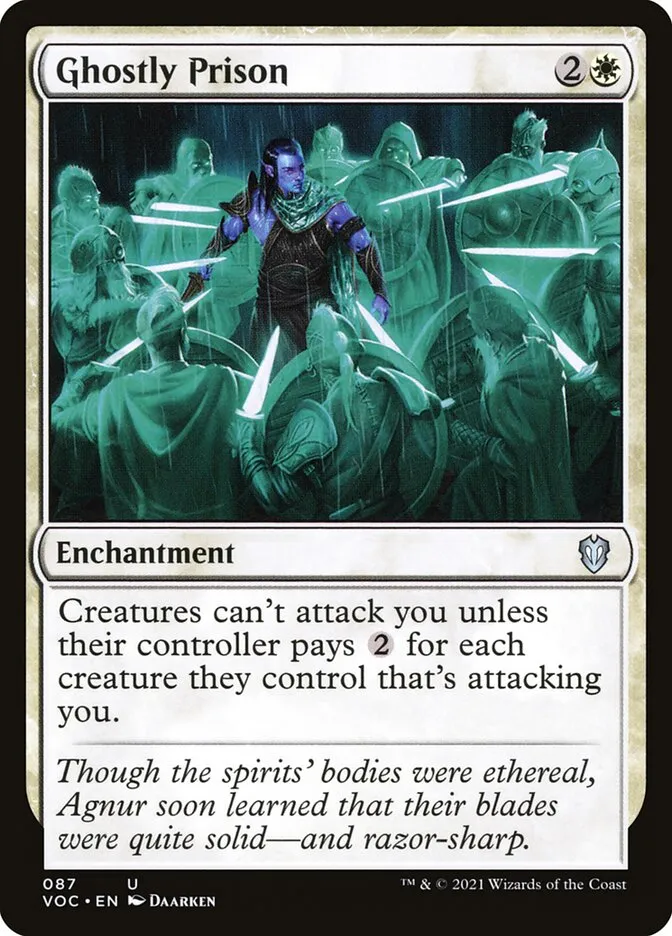 2021 Crimson Vow Commander Ghostly Prison uncommon #87 uncommon card image
